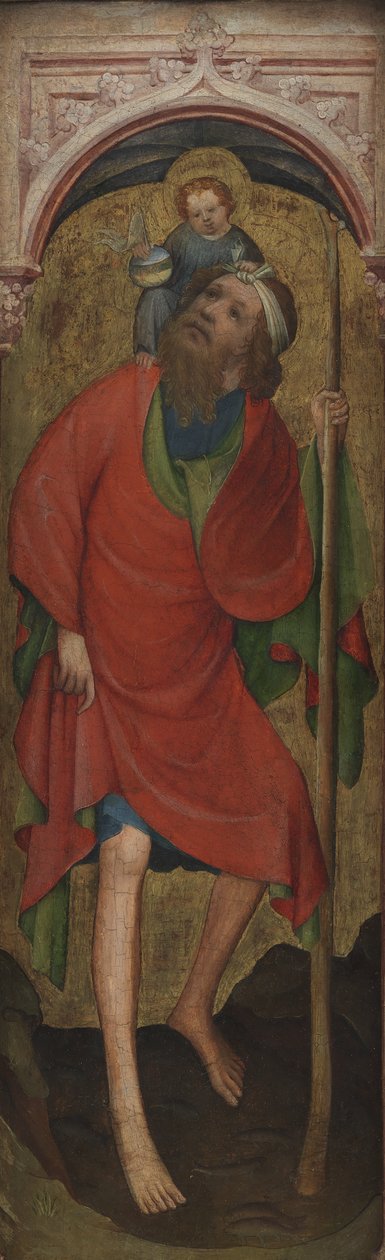 St Christopher med barnet av Ubekendt tysk omkring 1400