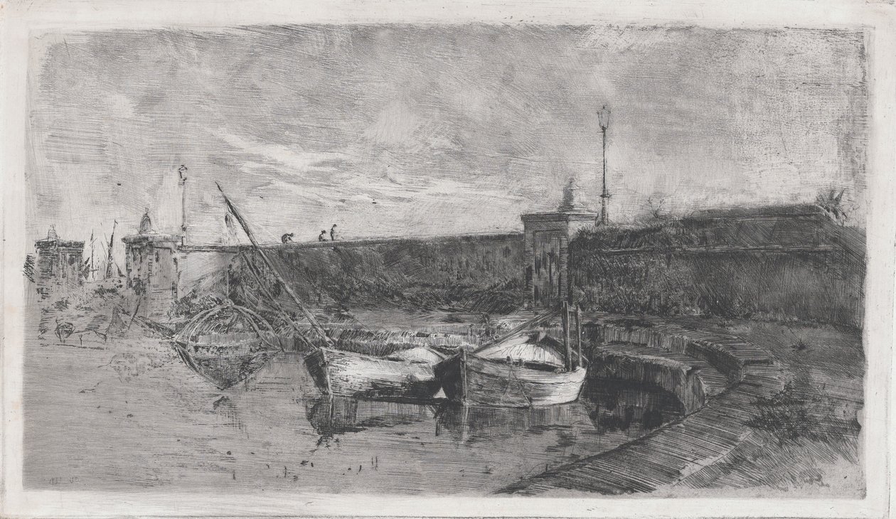 Havnen ved Viareggio [La Darsena] av Uberto dell
