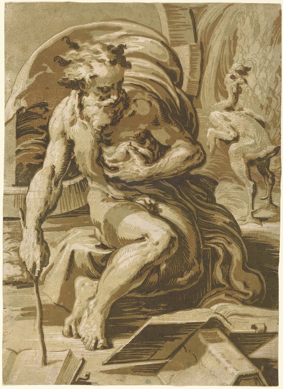 Diogenes av Ugo da Carpi, after Parmigianino