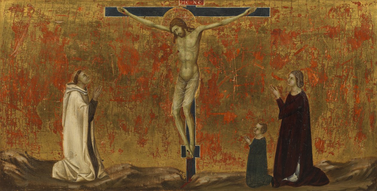 Korsfestet Kristus med givere av Ugolino di Nerio