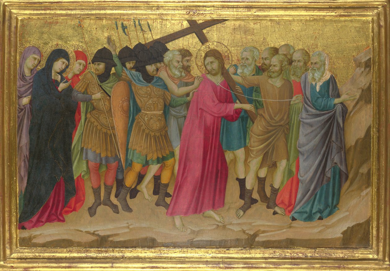 Veien til Golgata fra basilikaen Santa Croce, Firenze, ca. 1324-1325 av Ugolino di Nerio