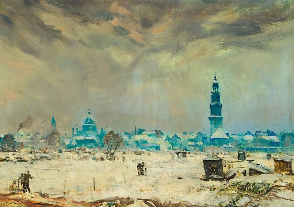 Utsikt over det vinterlige Potsdam av Ulrich Hubner