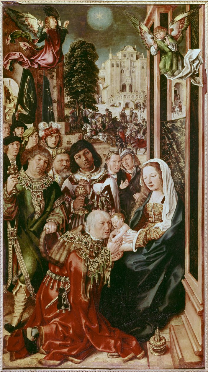 The Adoration of the Magi Maleri på tre av Ulrich Apt den eldste (1460-1532) av Ulrich the Elder Apt