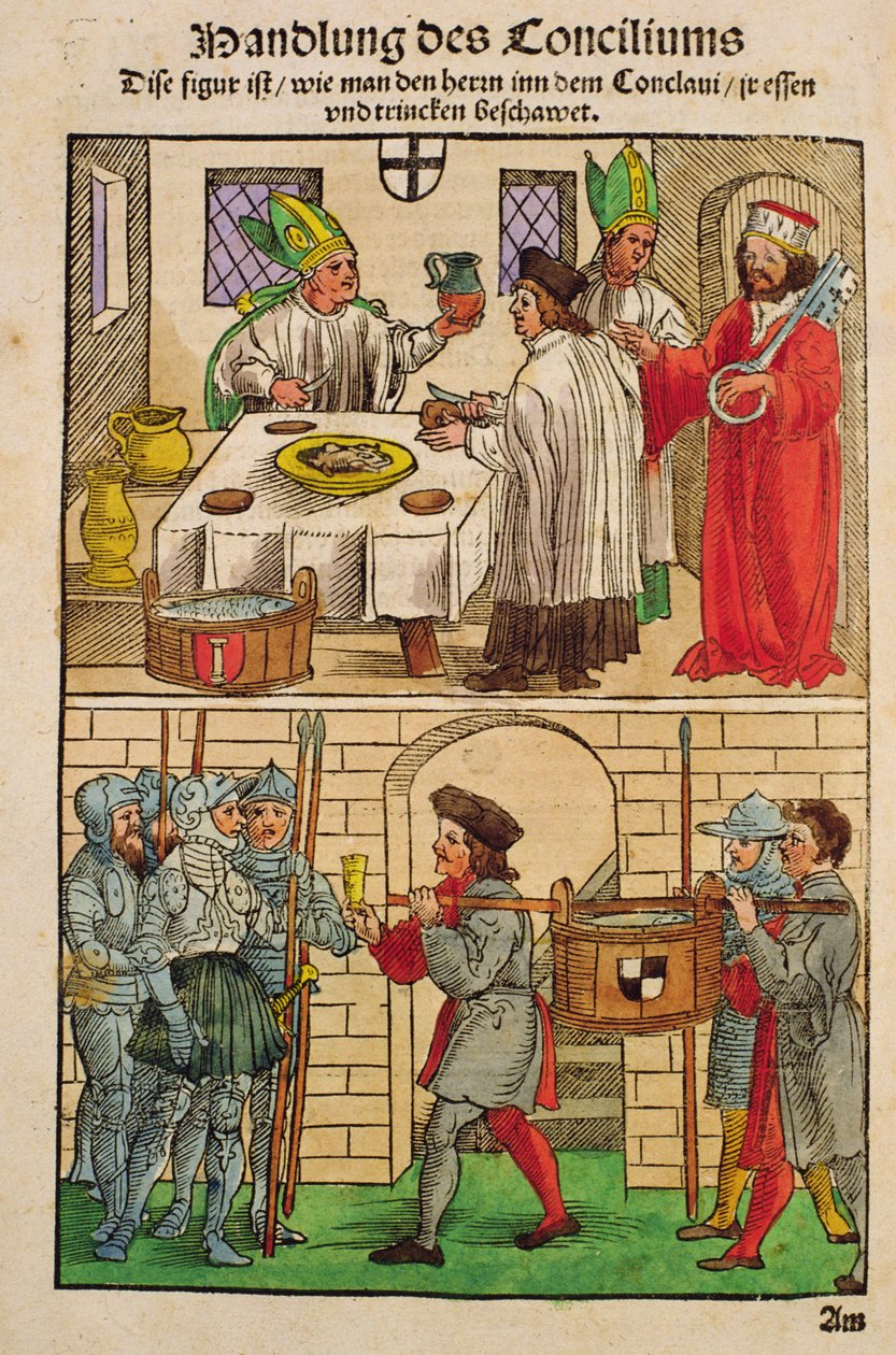 Hvordan brødet og vinen ble delt ut til folket under konsilet i Konstanz, fra 