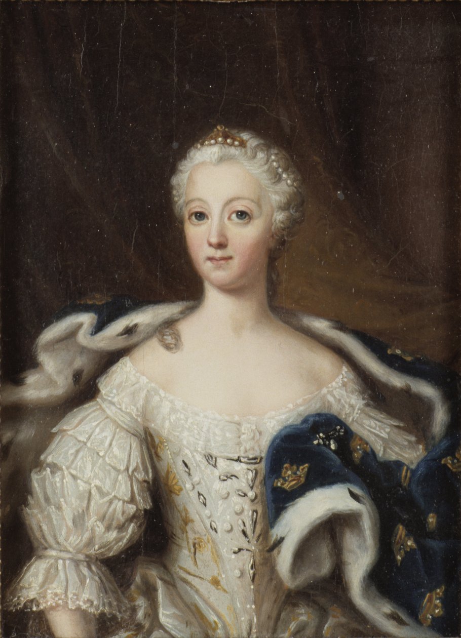 Louise Ulrique de Prusse, reine de Suede - Portrett av Louisa Ulrika av Preussen (1720-1782), dronning av Sverige, av Pasch, Ulrika Fredrika (1735-1796). Olje på tre. Mål: 21x15 cm. Nationalmuseum Stockholm av Ulrika Fredrika Pasch