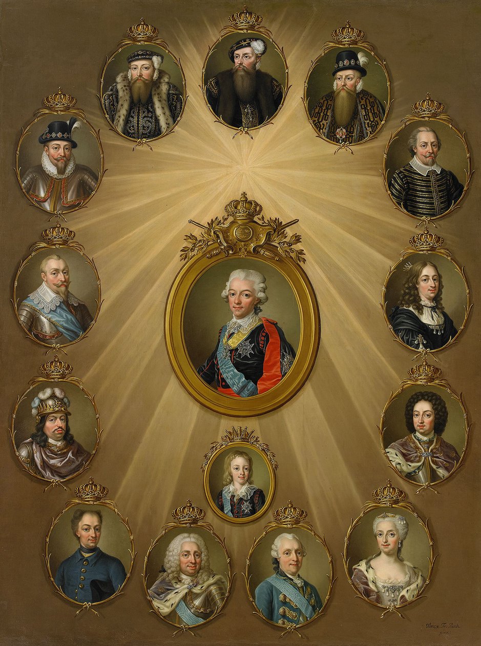 Den gustavianske familien, ca. 1785 av Ulrika Fredrika Pasch