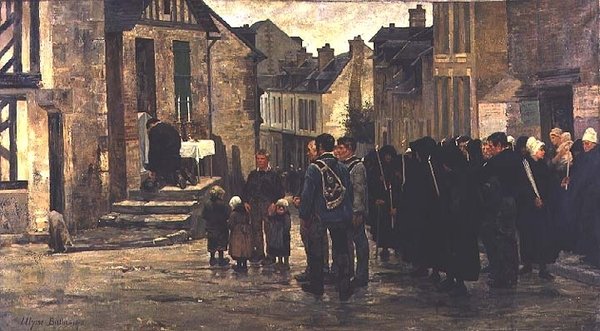 Begravelse av en sjømann i Villerville, 1878 av Ulysse Louis Auguste Butin