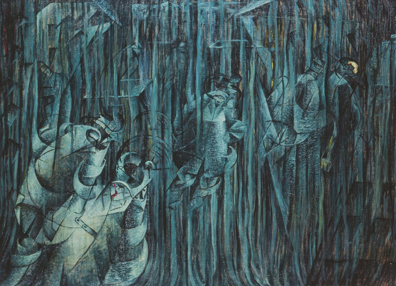 Sinnstilstander: De som blir, 1911 av Umberto Boccioni