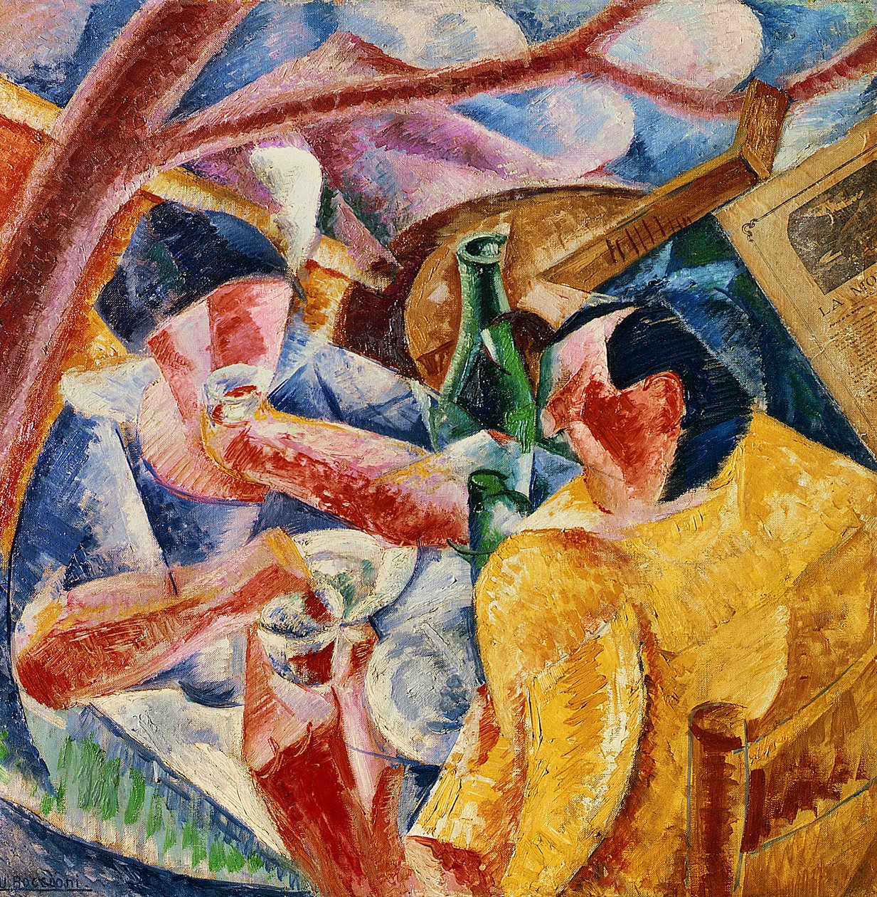 Under pergolaen i Napoli eller under pergolaen, 1914 av Umberto Boccioni