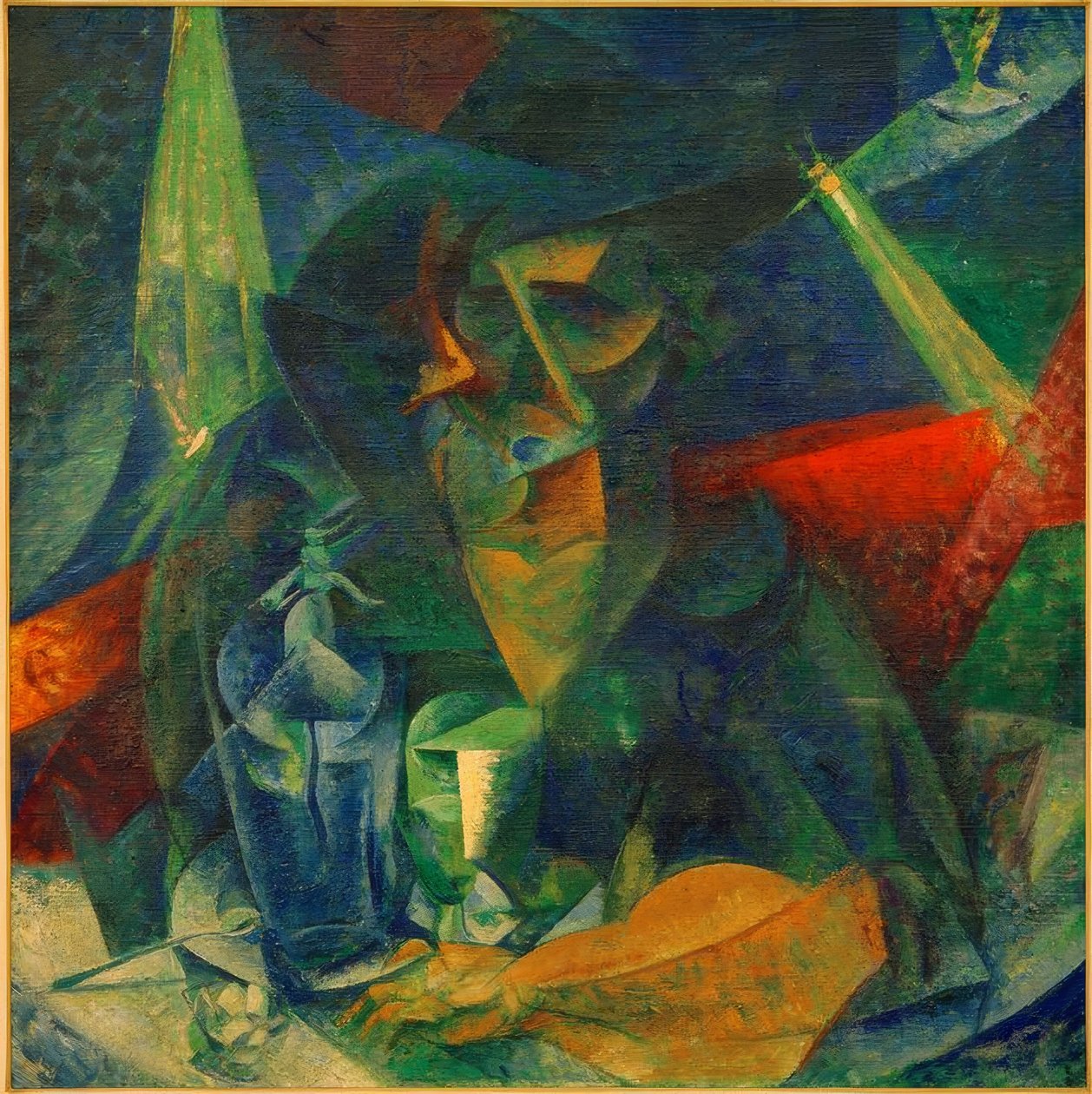 Kvinne på kafeen (Dekomponering av figuren til en kvinne ved bordet) av Umberto Boccioni