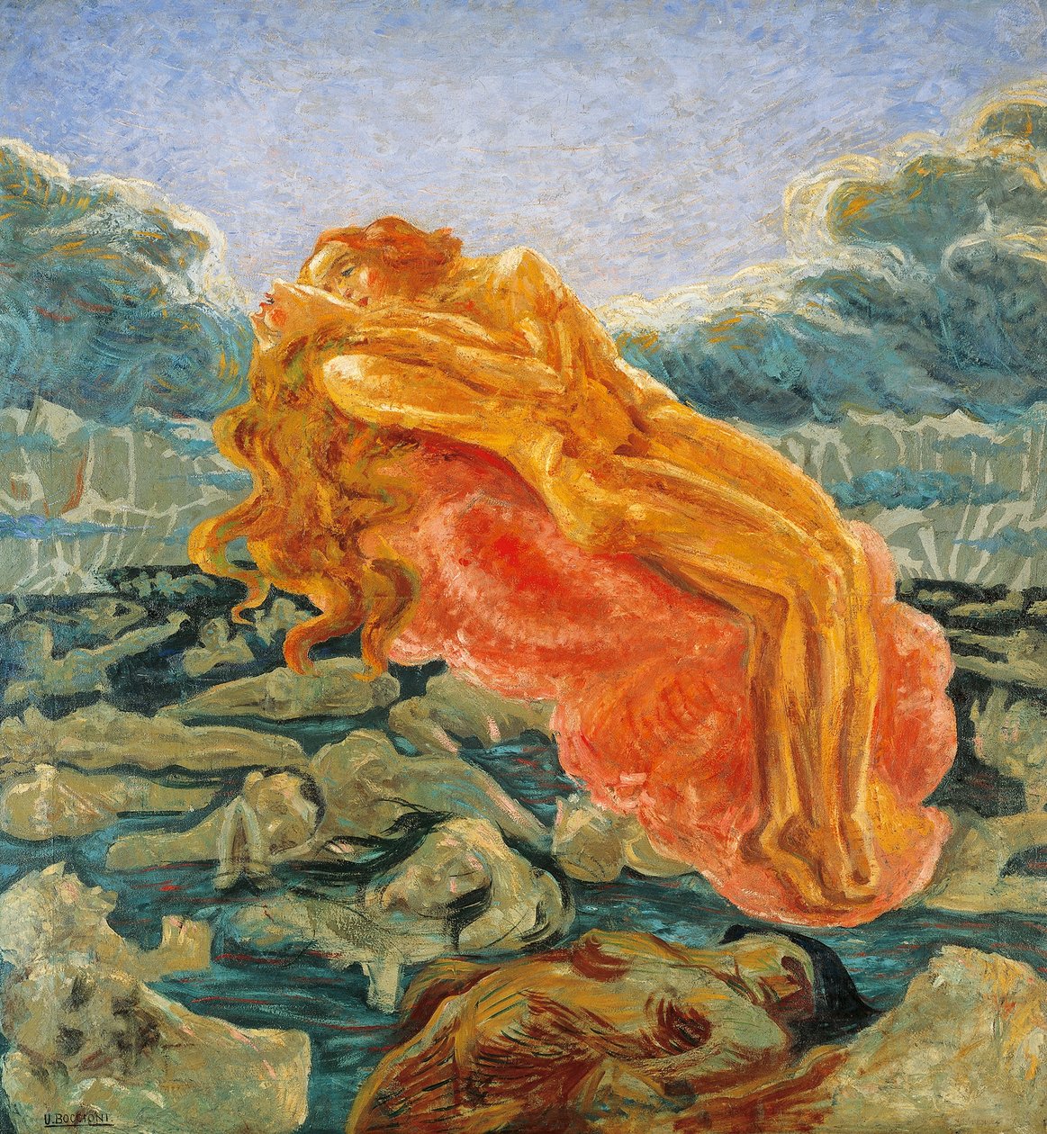 Dream (eller Paolo og Francesca) av Umberto Boccioni (1882-1916) av Umberto Boccioni