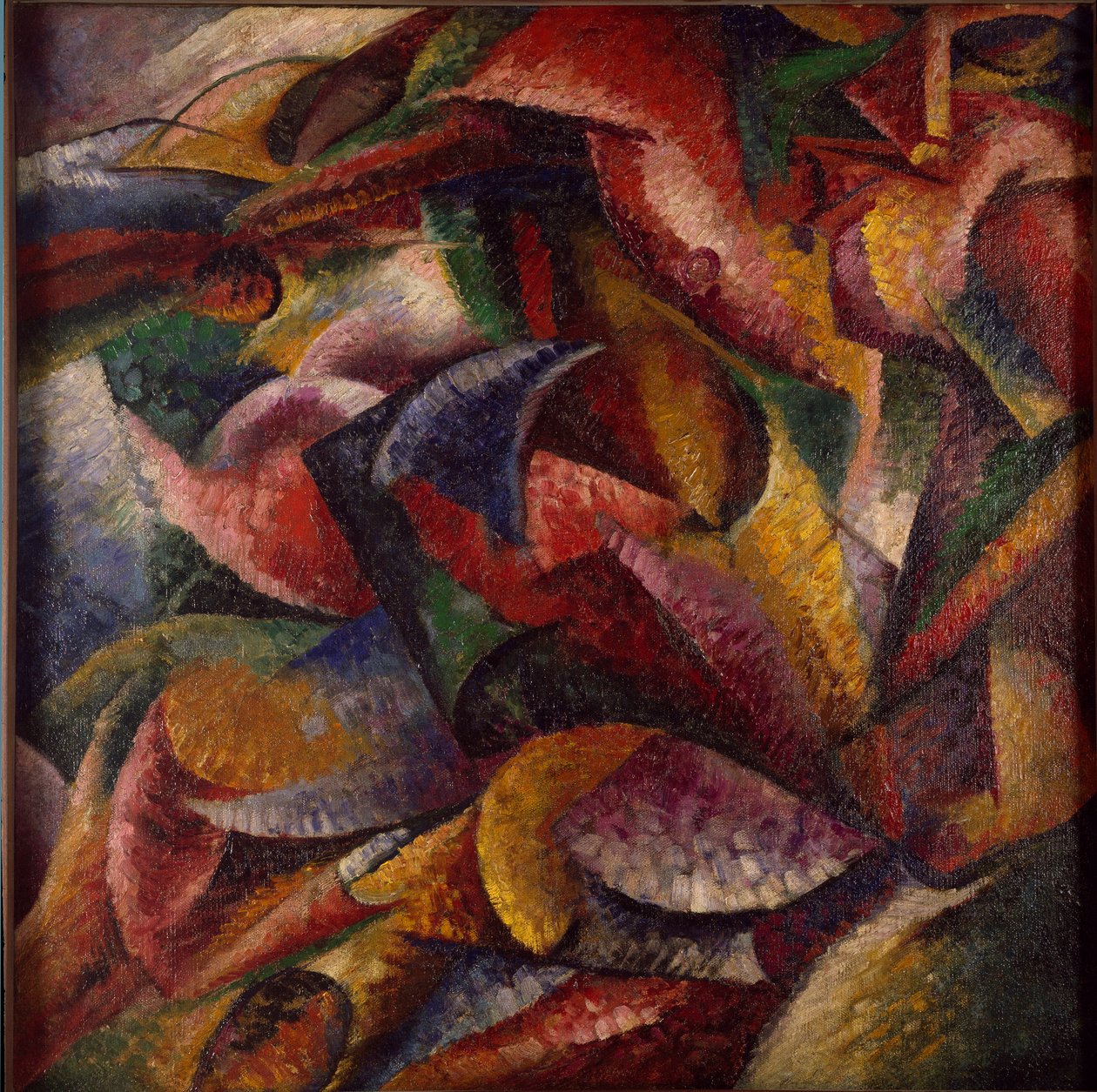 Futurisme: "" Dynamism of a Human Body "" Maleri av Umberto Boccioni (1882-1916) 1913 Dim 1x1 m Milano, Museo del Novecento av Umberto Boccioni