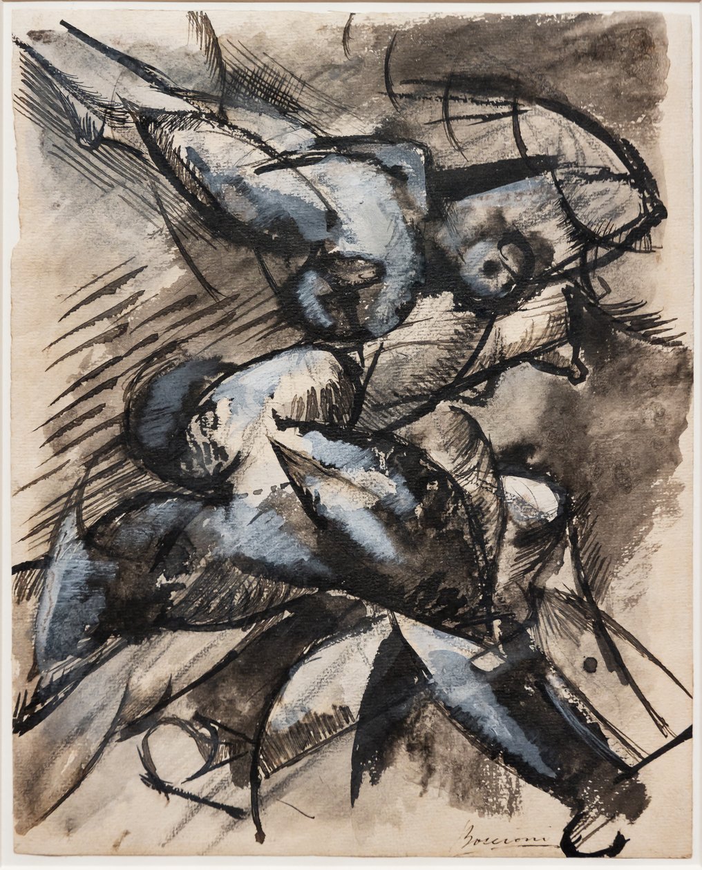 Jeg ønsker å lede menneskelige former i bevegelse (Dynamisk dekomponering) av Umberto Boccioni
