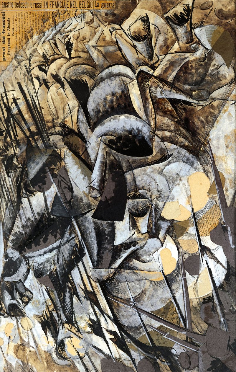 Italia, Milano, maleri The Charge of the Lancers av Umberto Boccioni