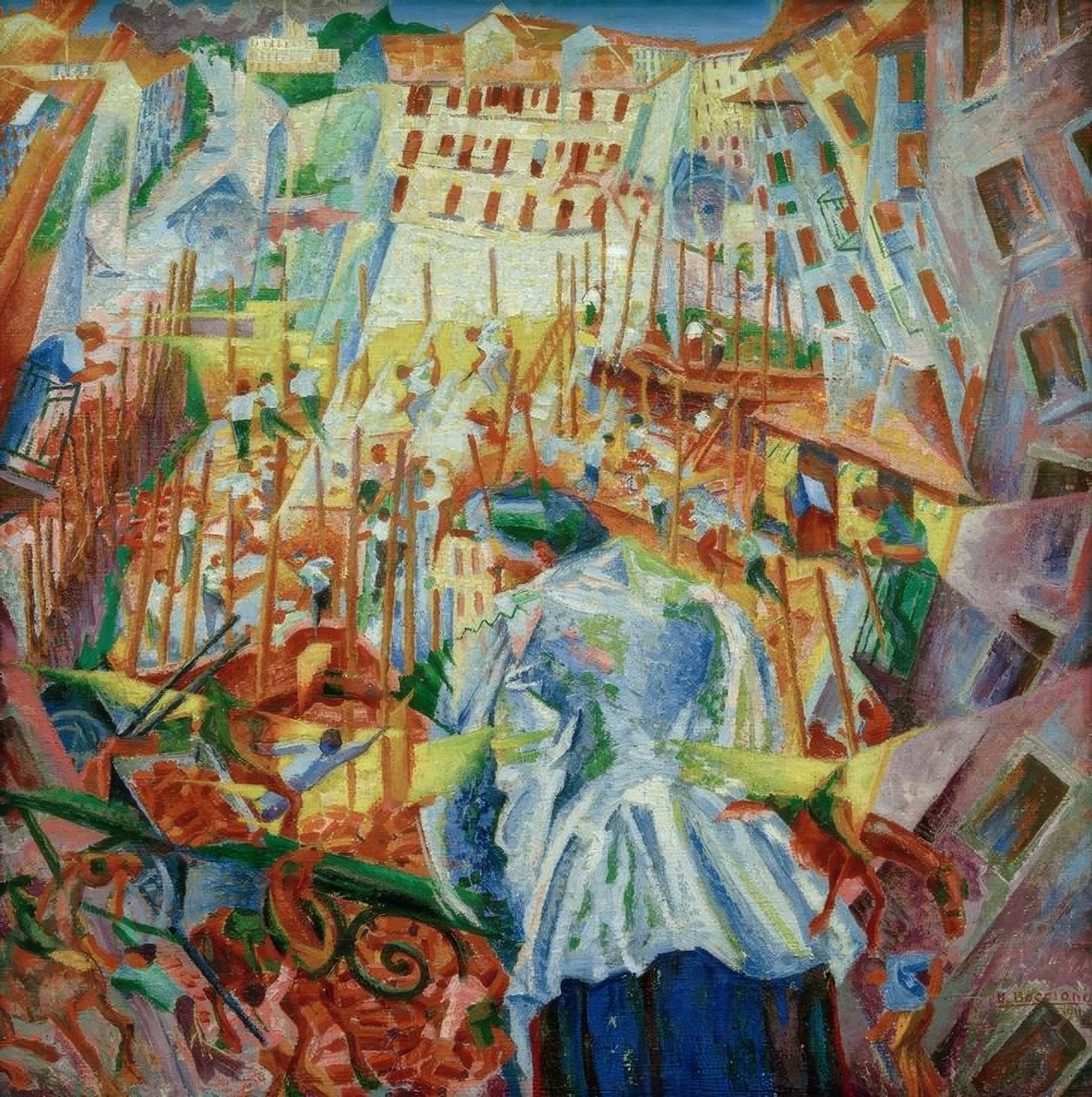 Gaten går inn i huset av Umberto Boccioni