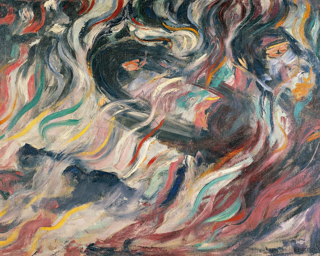 Stemninger: farvel av Umberto Boccioni (1882-1916), detalj av Umberto Boccioni
