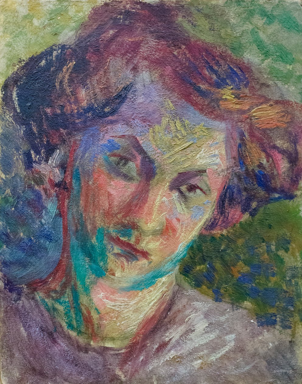 Portrett av en kvinne, ca. 1909-10 (olje på lerret) av Umberto Boccioni