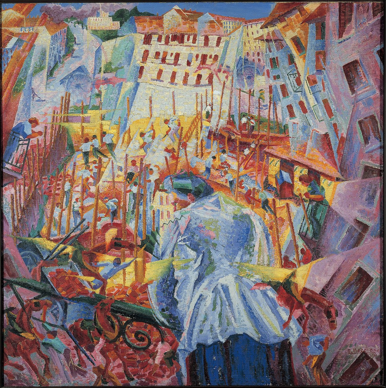 Simultaneous Visions (olje på lerret av Umberto Boccioni