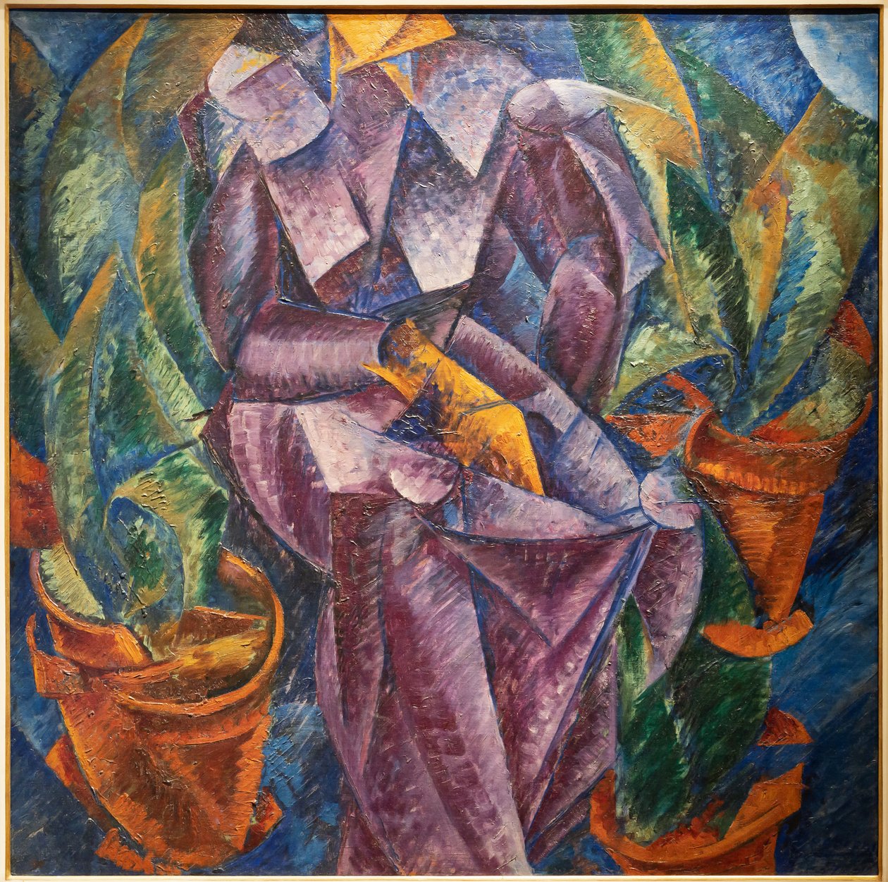 Spiral vinkelrett konstruksjon. Sittende kvinne av Umberto Boccioni