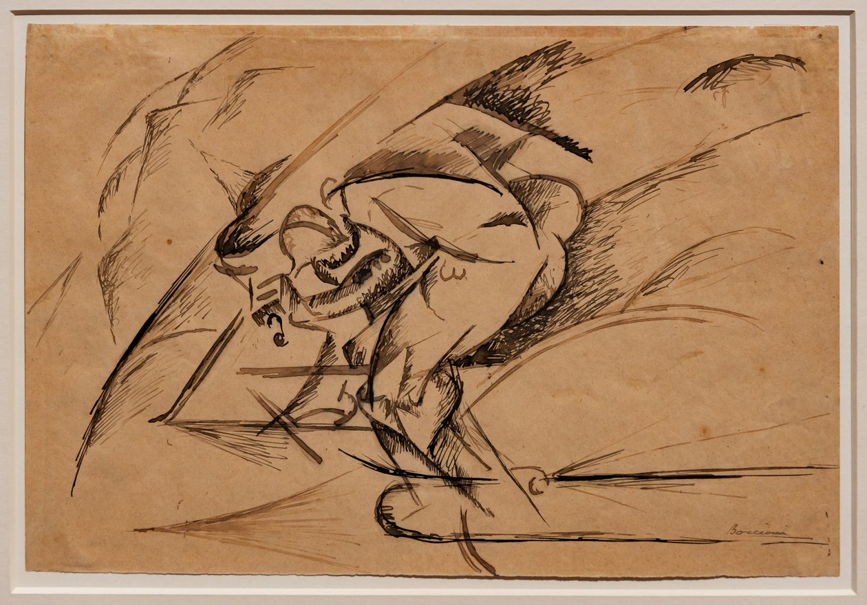 Studier for dynamikk til en syklist av Umberto Boccioni