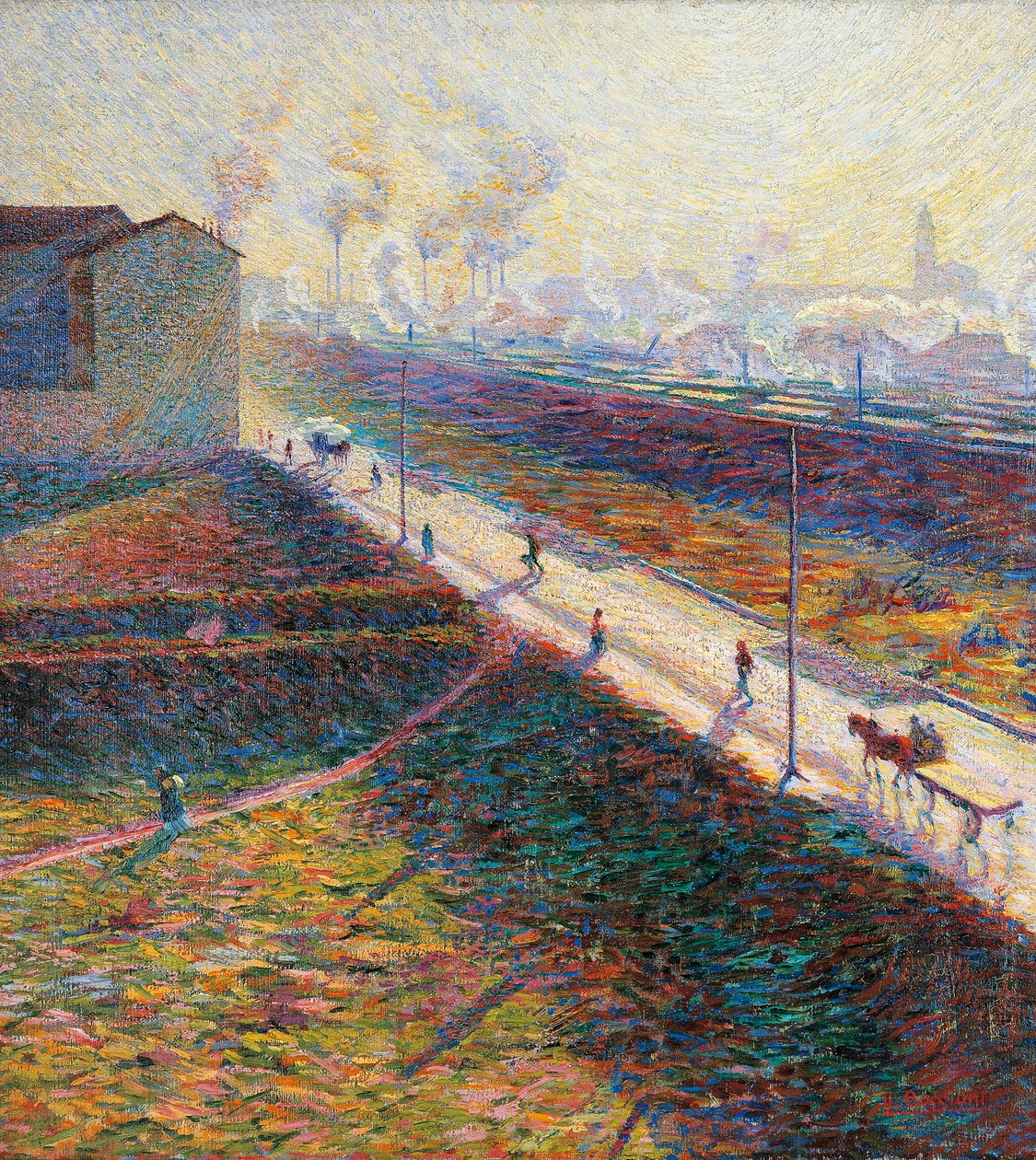 The Morning av Umberto Boccioni (1882-1916), olje på lerret, 60x55 cm av Umberto Boccioni