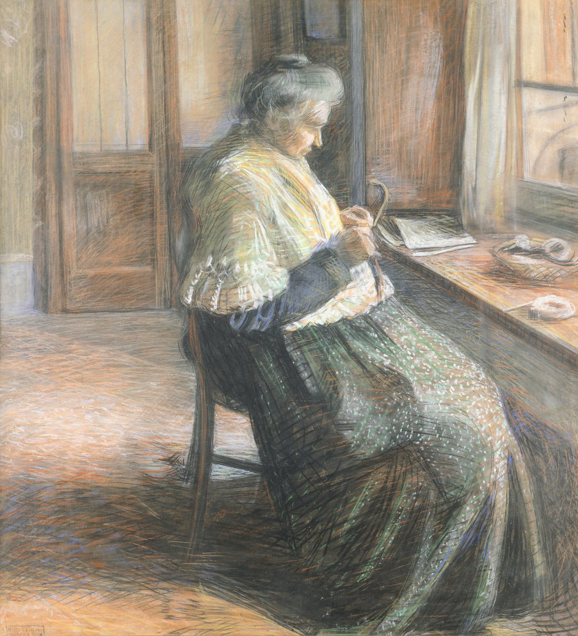 Morsportrettet av en eldre kvinne av Umberto Boccioni
