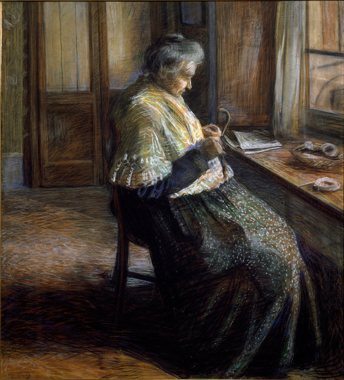 Morsportrettet av en eldre kvinne av Umberto Boccioni