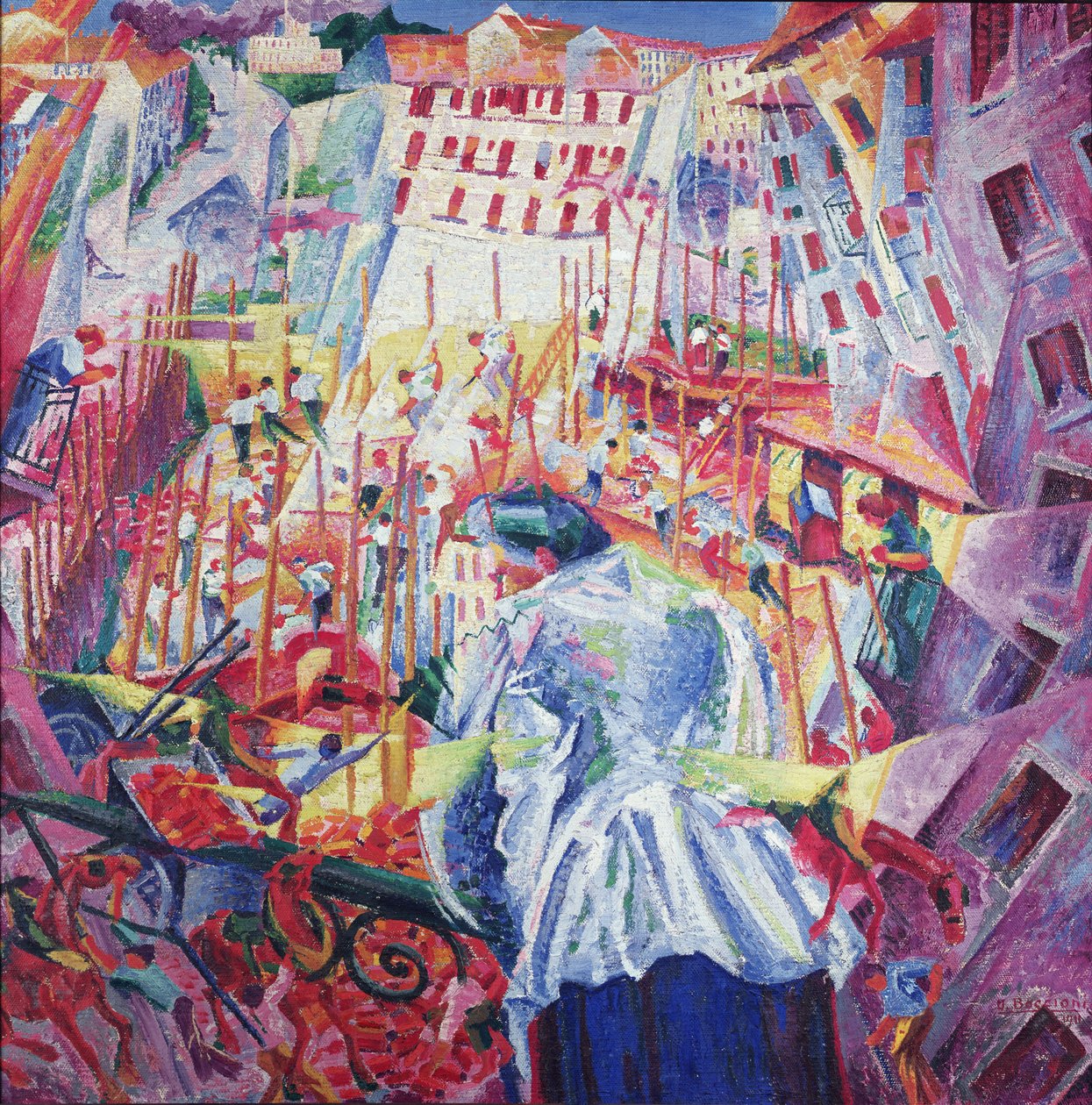 Gaten kommer inn i huset, 1911 av Umberto Boccioni