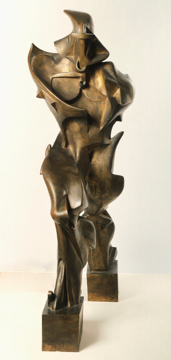 Unike former for kontinuitet i rommet, av Umberto Boccioni (1882-1916), bronseskulptur av Umberto Boccioni