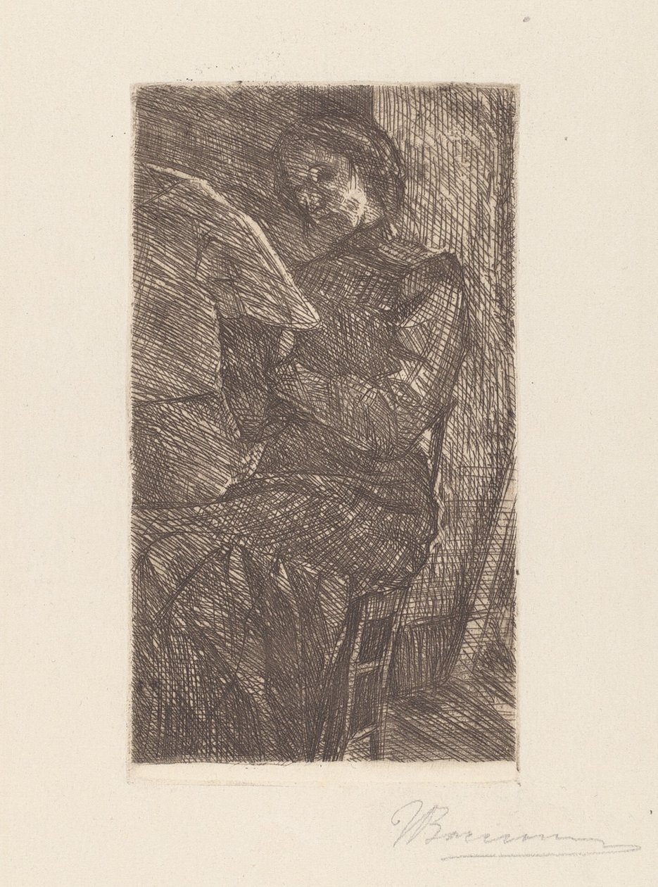 Kvinne som leser av Umberto Boccioni