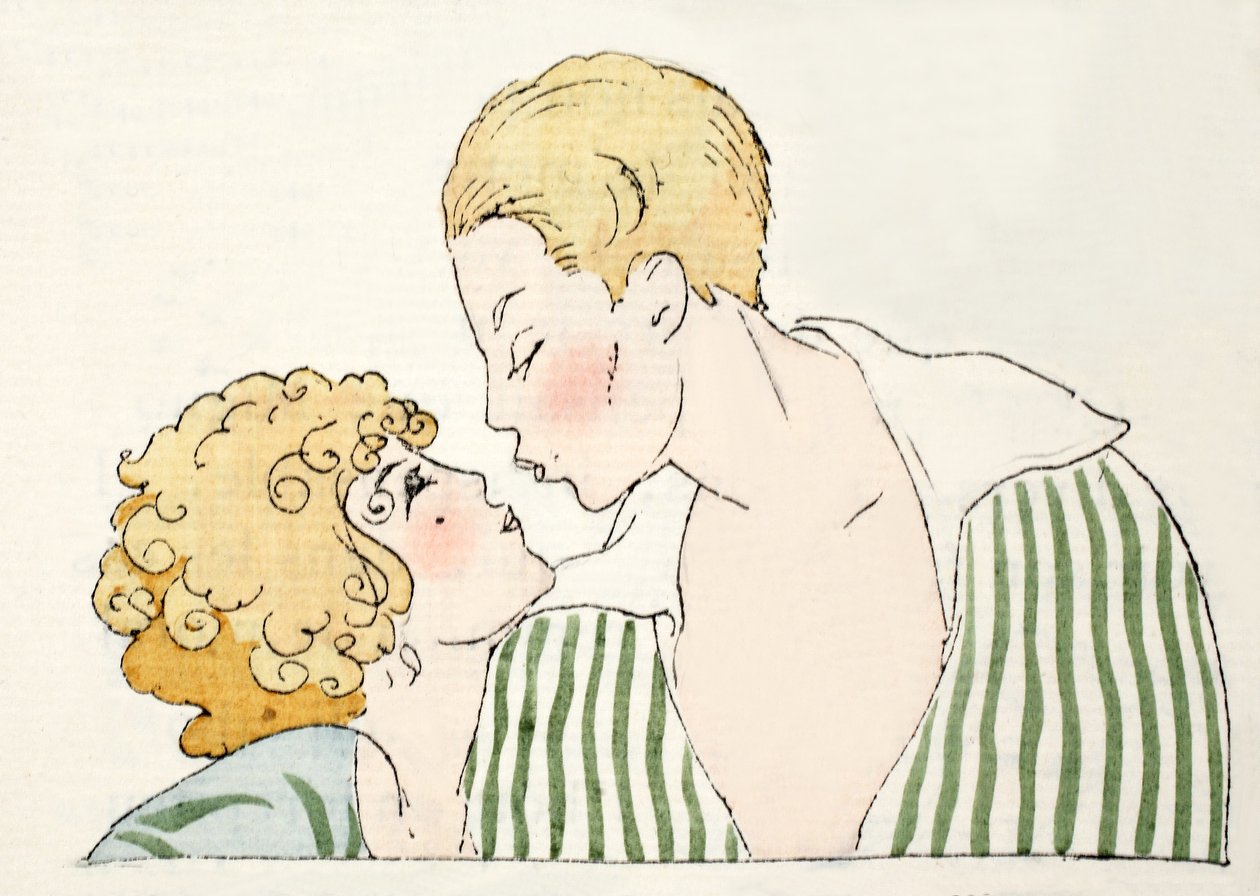 Lovers .. (pochoir-trykk) av Umberto Brunelleschi