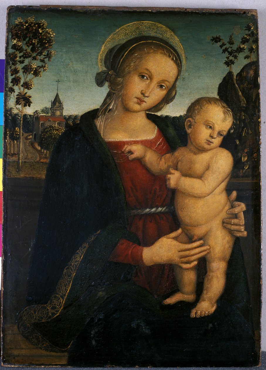 Madonna og barn, 1500 (tempera på tre) av Umbrian School
