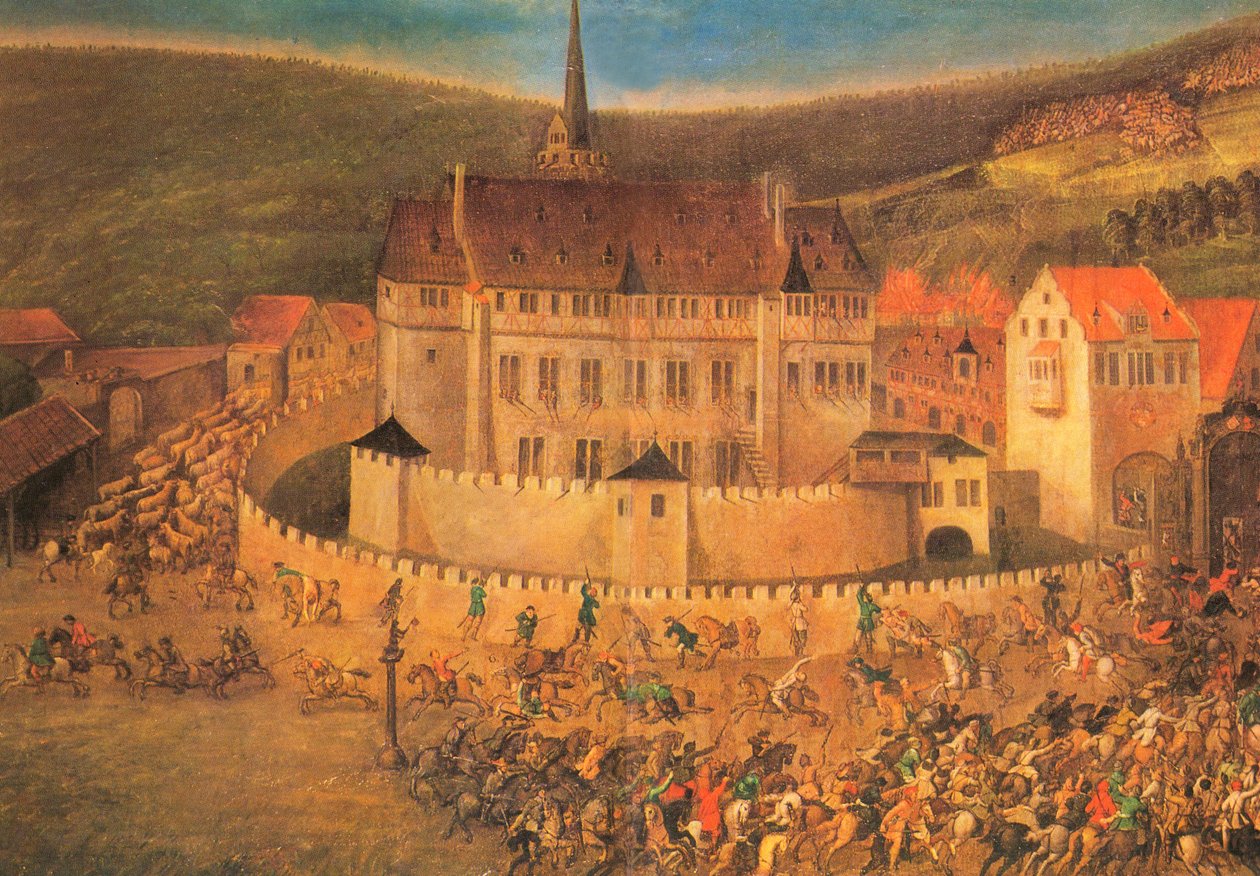 Kroatisk kavaleri angrep Erbach slott 22. mai 1623 av Unbekannt Unbekannt