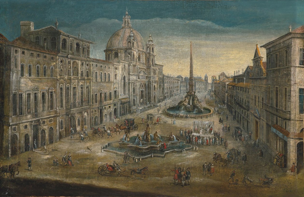 Utsikt over Piazza Navona i Roma av Unbekannt Unbekannt