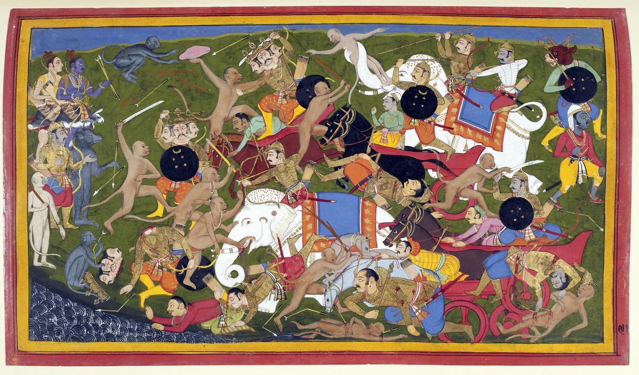 Kamp ved Lanka, Ramayana, Udaipur av Unbekannt Unbekannt