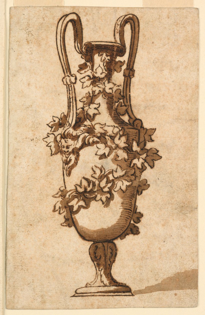 Tegning, design for en dekorativ vase, 1750–1800 av Unbekannt Unbekannt