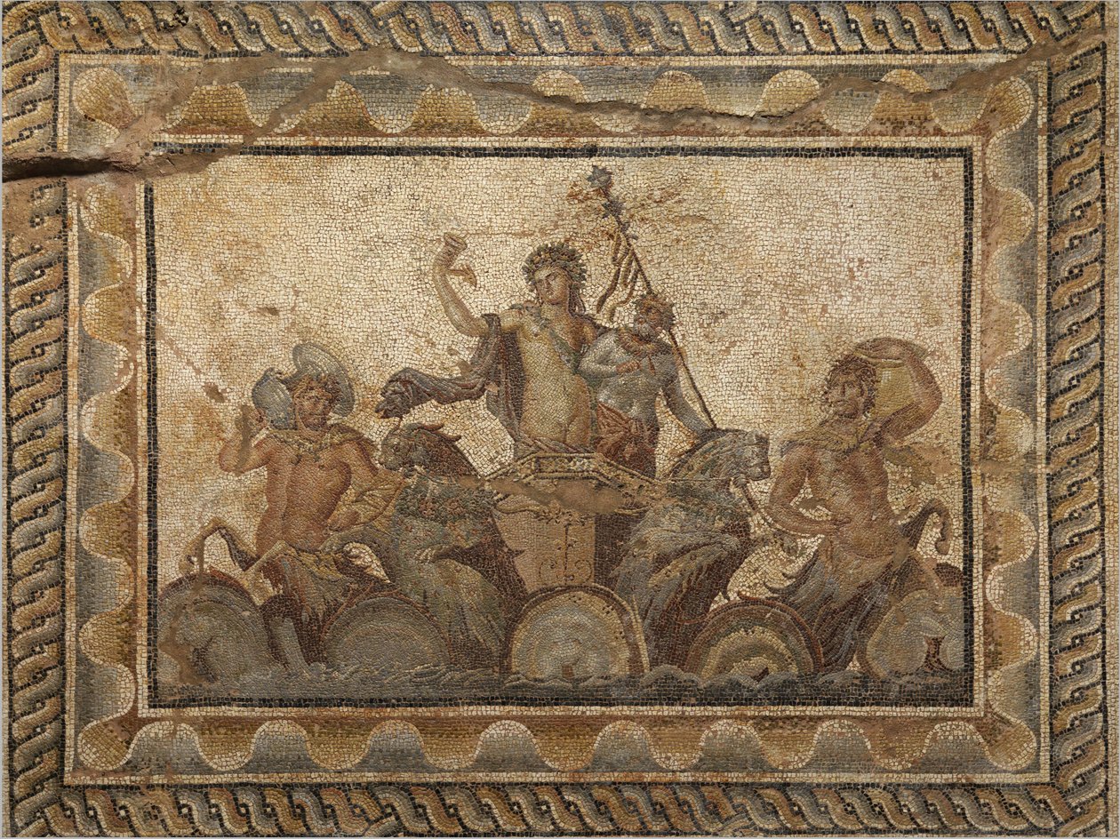 Epiphany of Dionysus mosaikk, fra Villa of Dionysus (2. århundre e.Kr.) i Dion, Hellas av Unbekannt Unbekannt