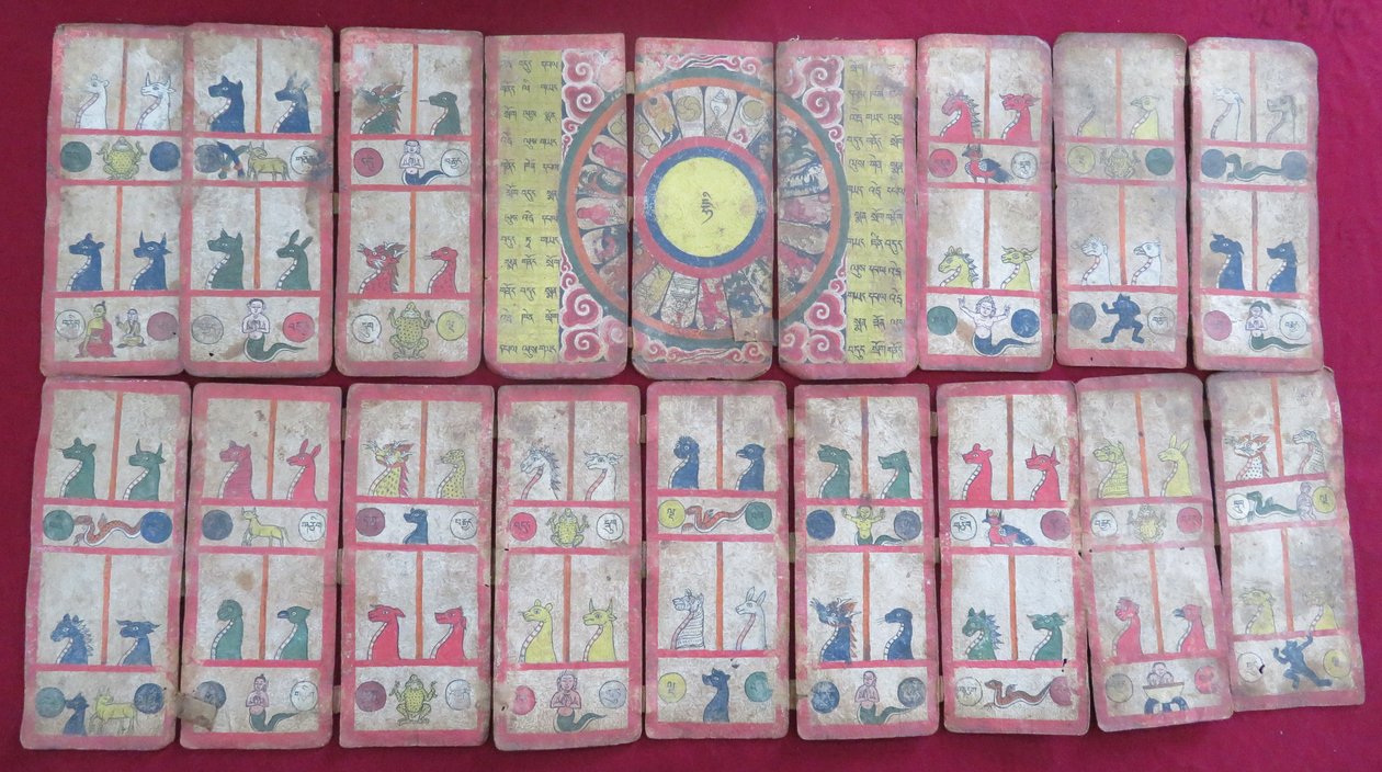 Ersu astrologisk tekst, med dyrekretsen dyr av Unbekannt Unbekannt