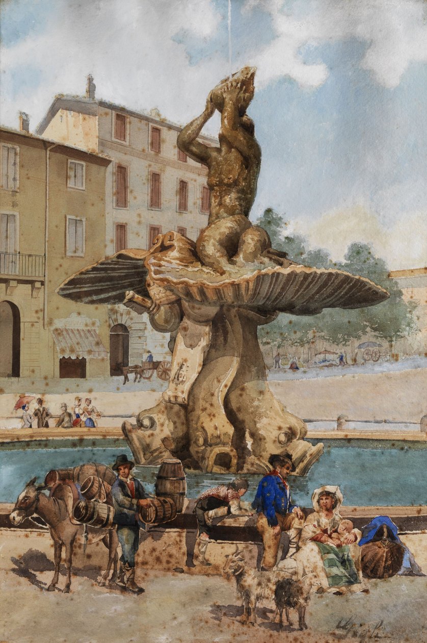 Triton -fontenen auf der Piazza Barberini av Unbekannt Unbekannt