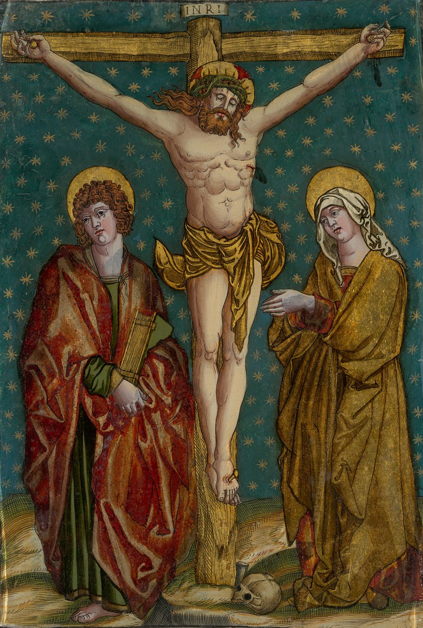 Jesu korsfestelse med Maria og Johannes av Unbekannt Unbekannt