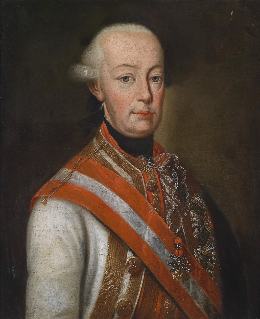 Leopold II i feltmarskals uniform, dekorert med de østerrikske husordrene av Unbekannt Unbekannt
