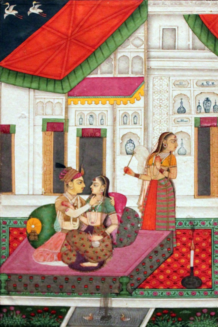 Elskere på verandaen; Hyderabad, India av Unbekannt Unbekannt