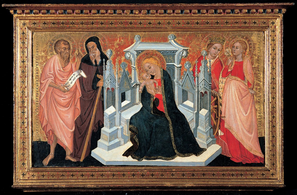 Madonna på tronen med Saints av Unbekannt Unbekannt