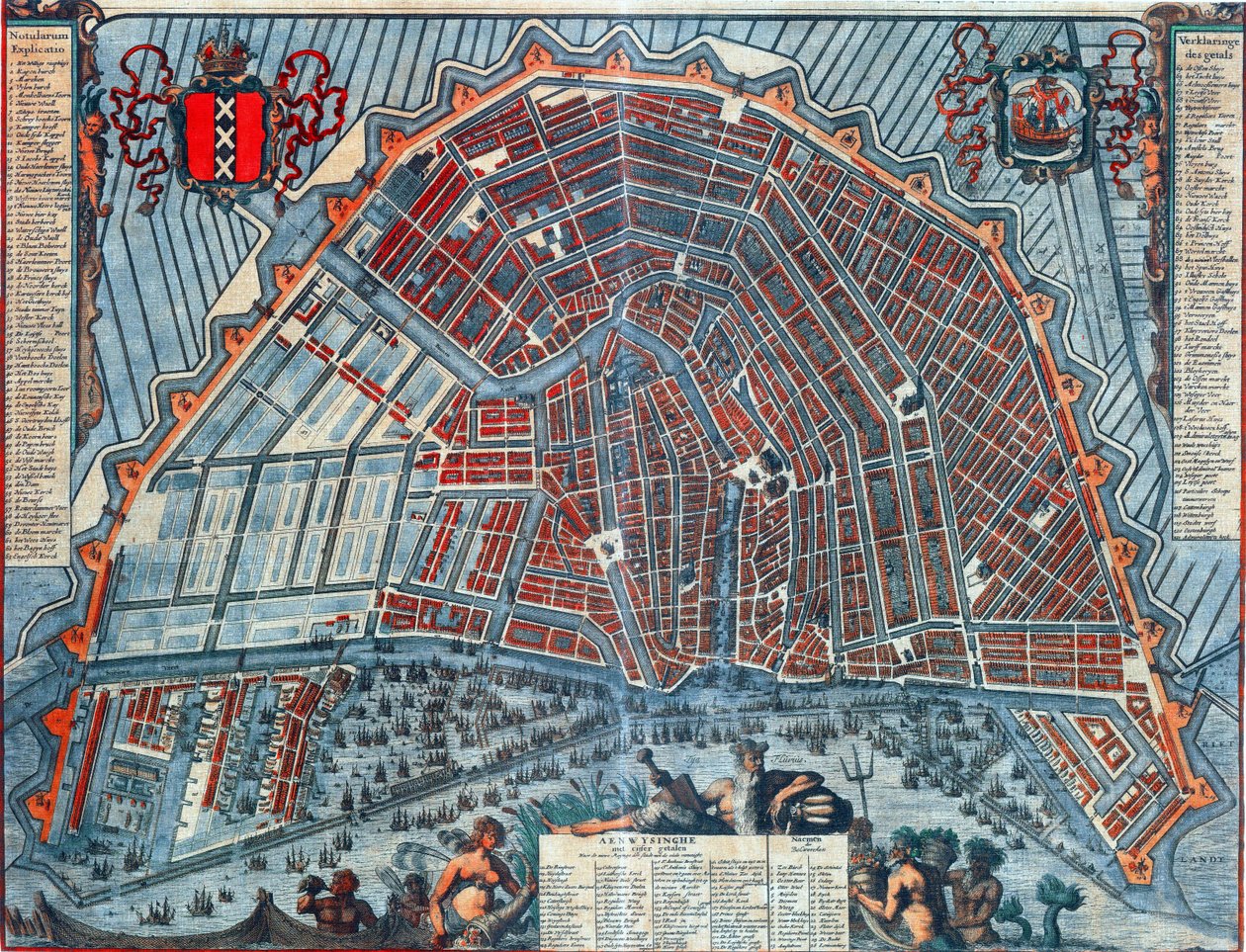 Kart over Amsterdam i 1692 av Unbekannt Unbekannt