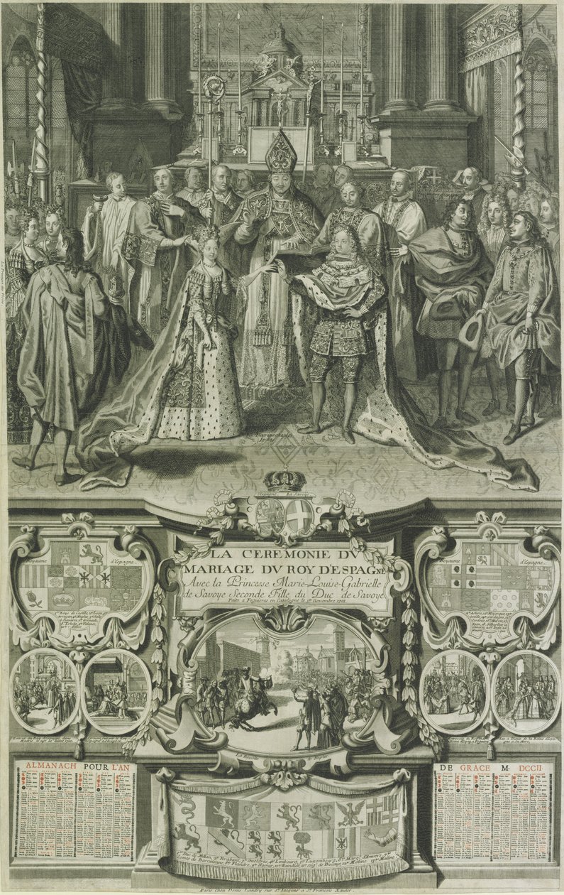 Ekteskap med Maria Luisa fra Savoy og Felipe V av Spania i 1701 av Unbekannt Unbekannt