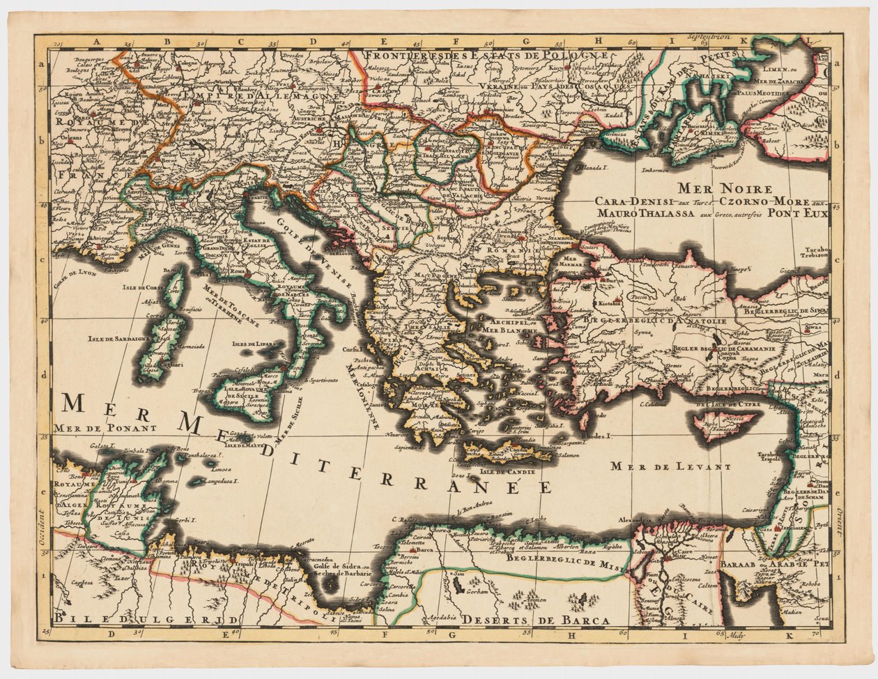 Det osmanske riket i 1696 av Jaillot (Middelhavet spesielt High Definition) av Unbekannt Unbekannt