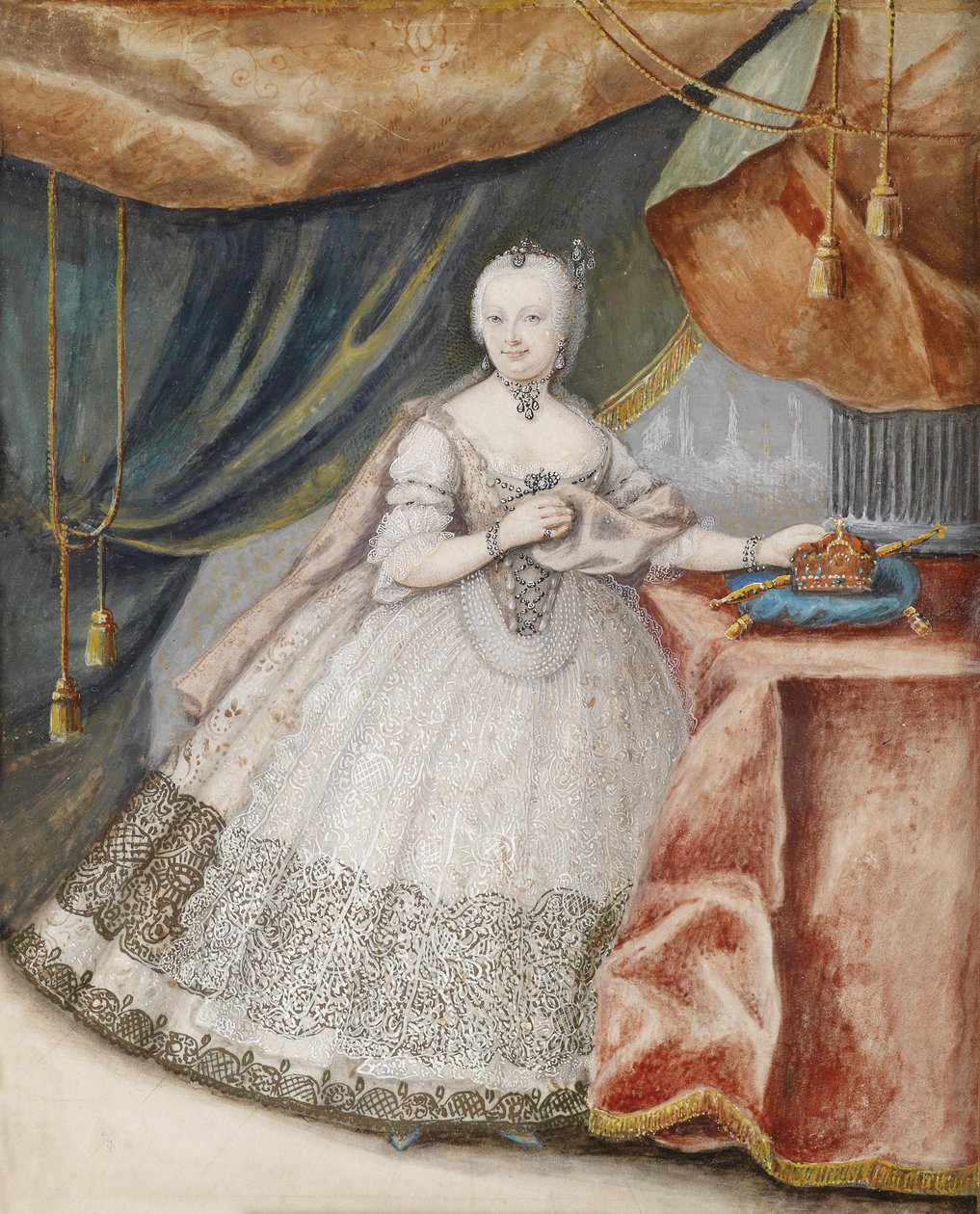 Portrett av Maria Theresia (1717-1780) av Unbekannt Unbekannt