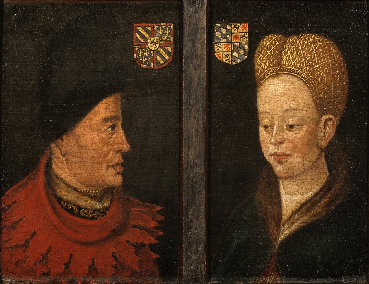 Portretter av John The Fearless og Margaret of Bavaria av Unbekannt Unbekannt