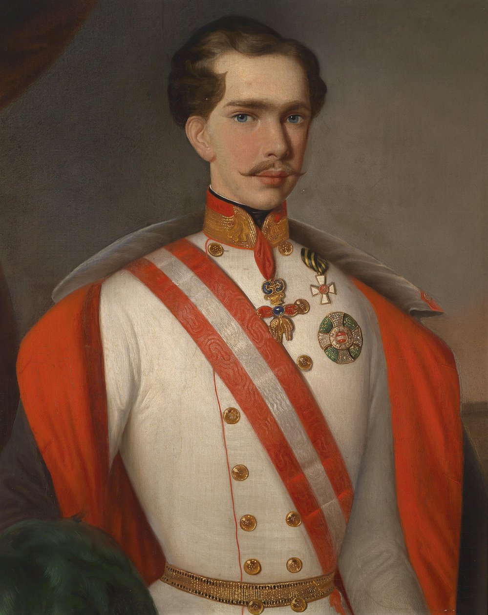 Portrett av den unge keiseren i feltmarskalkuniform med medaljer av Unbekannt Unbekannt