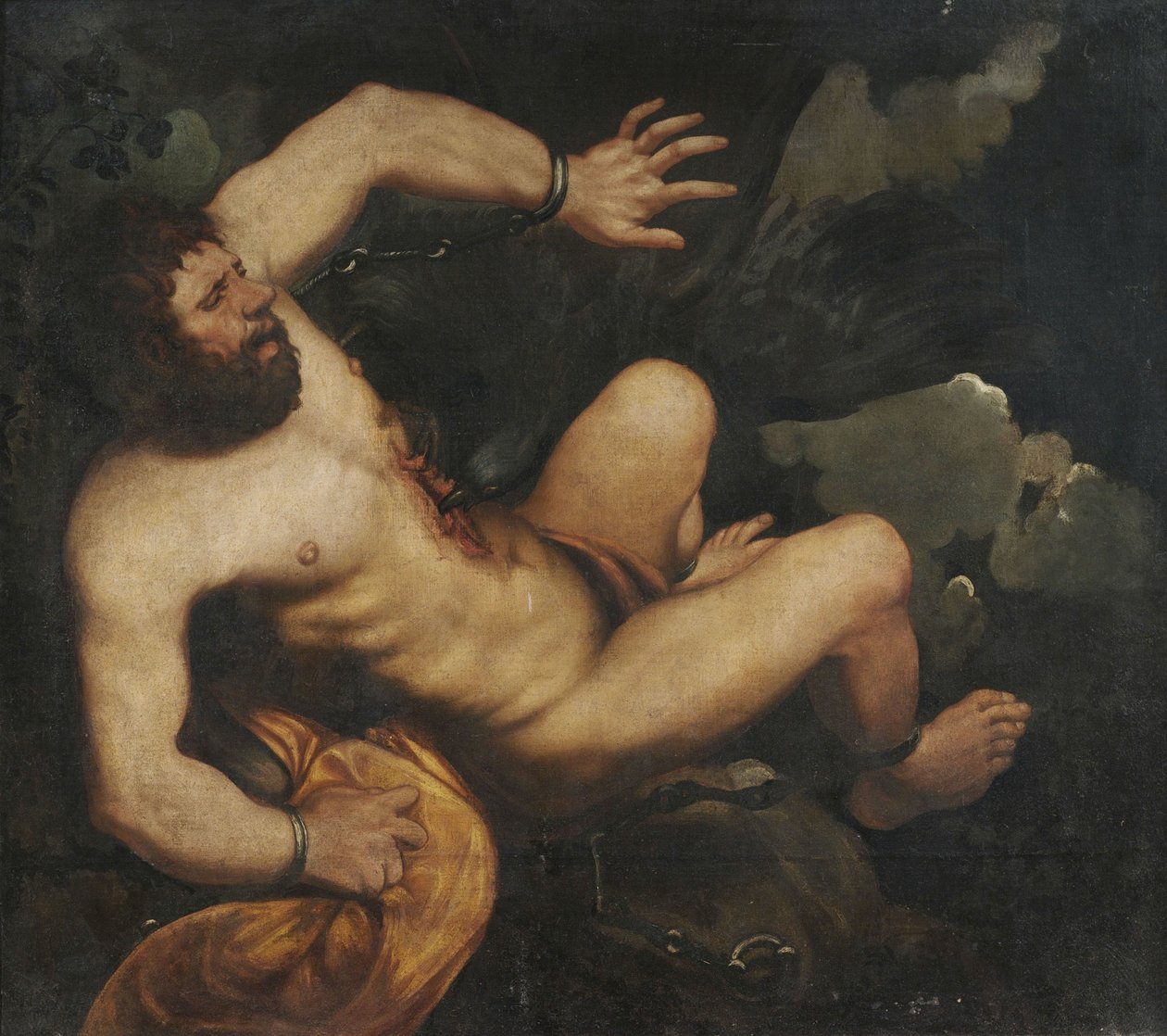 Prometheus lenket til berget med ørnen Ethon. av Unbekannt Unbekannt